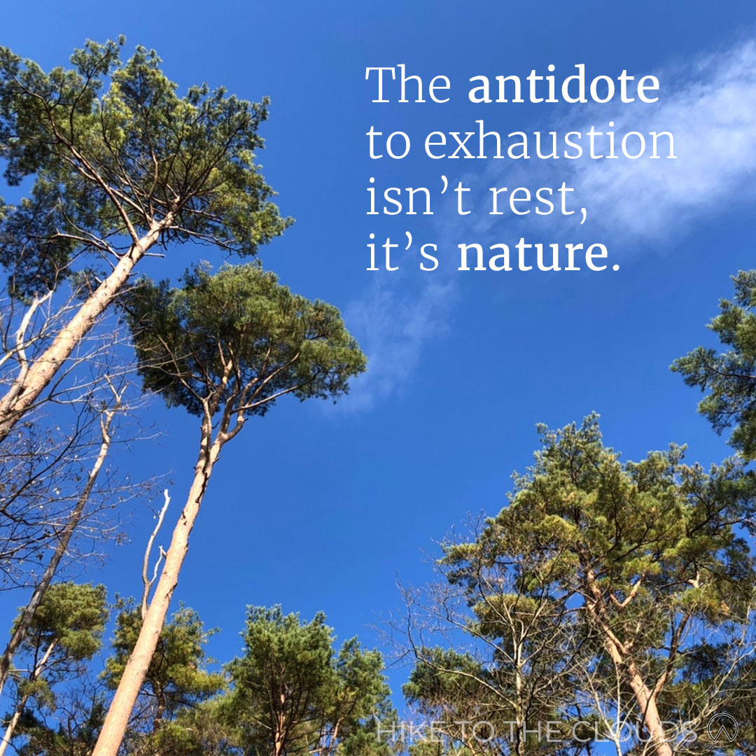 Quote: The antidote to exhaustion isn't rest, it's nature