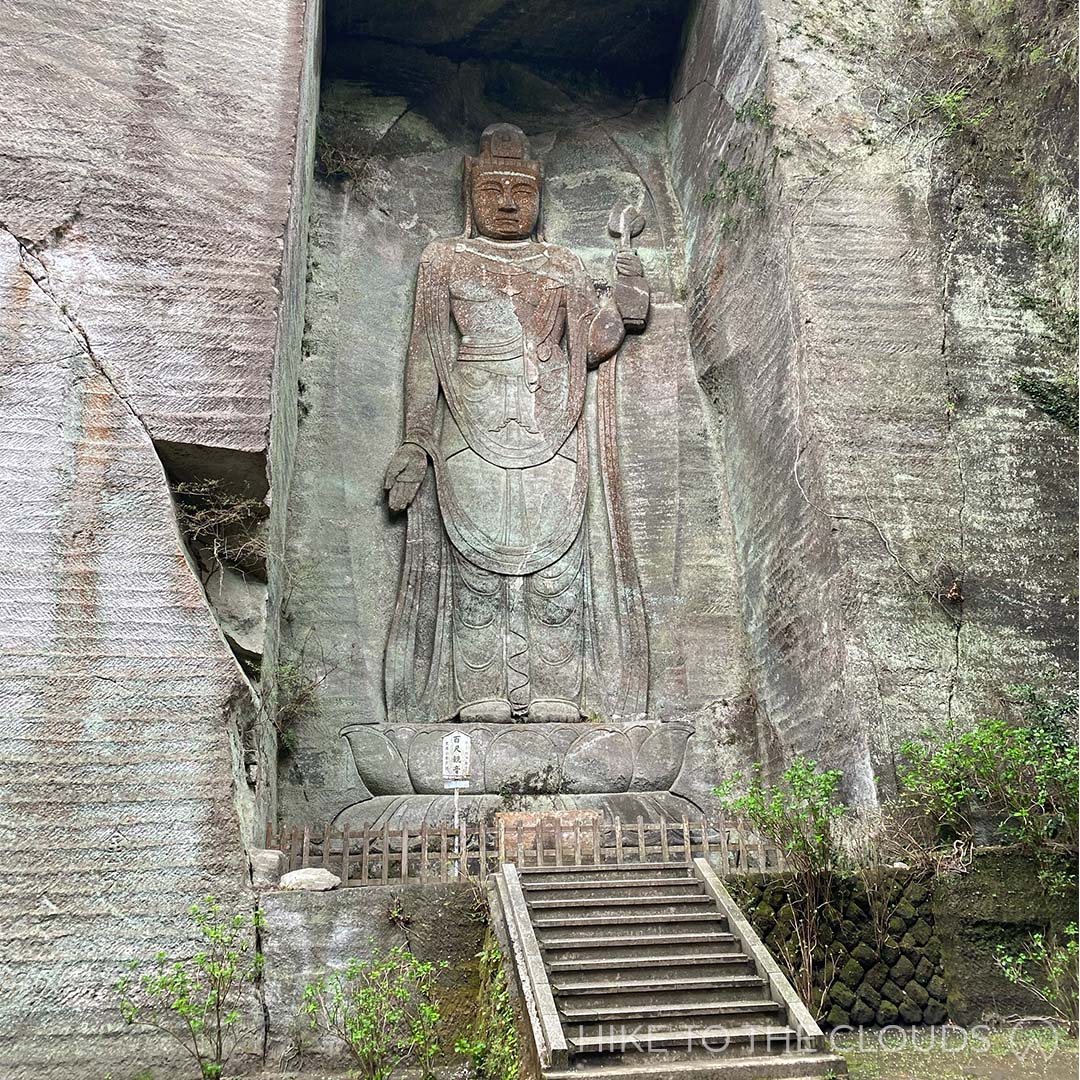 Buddhist Goddess carved into a cliff